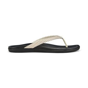 Olukai Ho'Opio Women's Flip Flops - Bone/Stripe